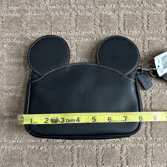 Coach Disney Mickey Mouse Ear Wristlet Black Leather Limited Ed F59529 NWT